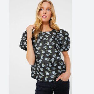NWT Tuckernuck Lyla Blouse in Black Heirloom Jacquard sz Sm